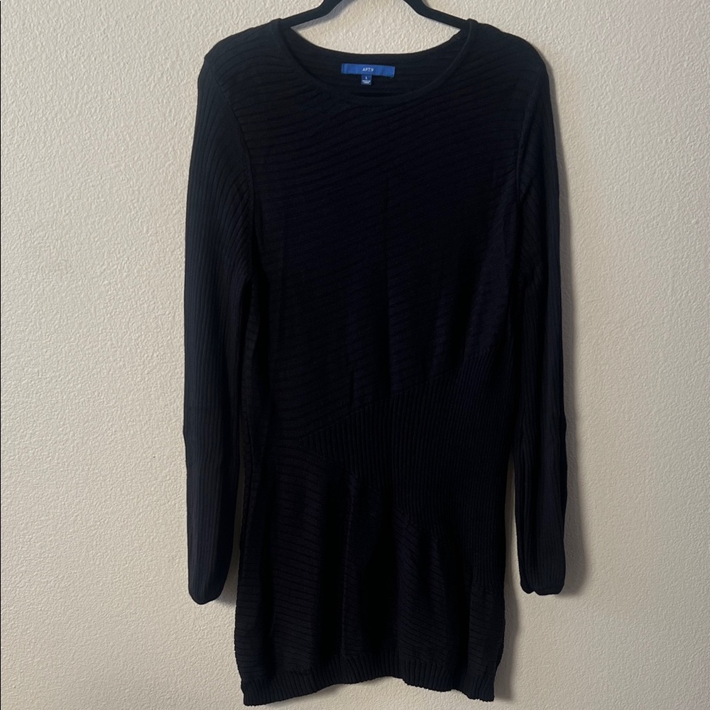 Apt. 9 Black Ribbed Knit dress